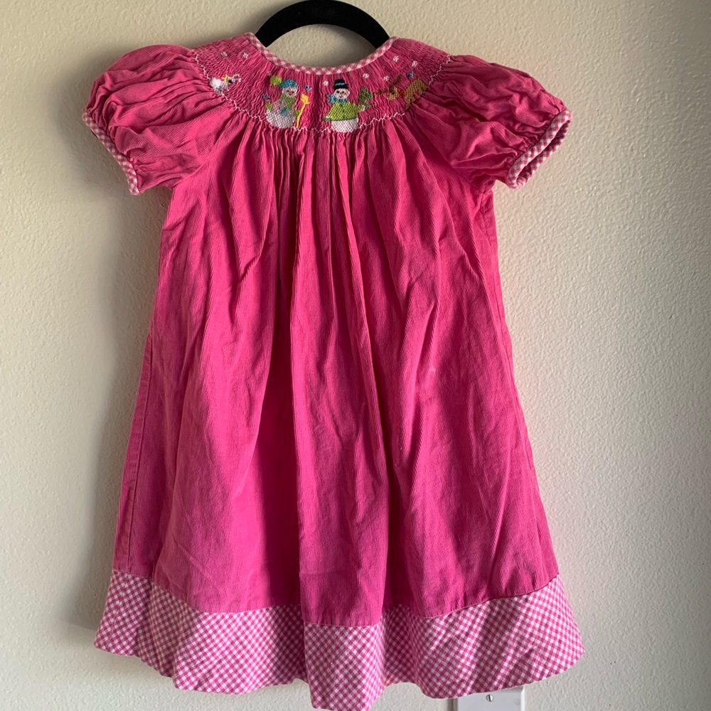 Smocked snowman dress
